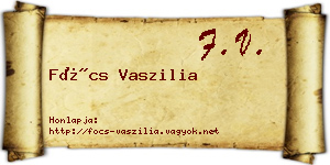 Föcs Vaszilia névjegykártya
